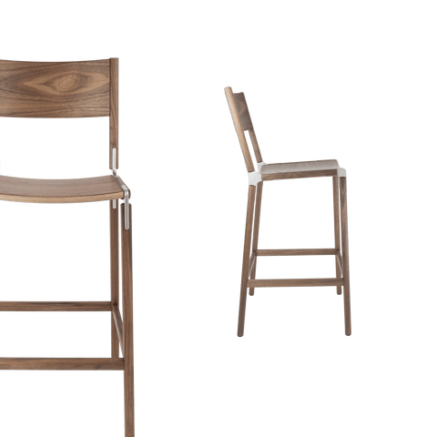 Timeless Minimalist Maple Slat Back Bar Stool