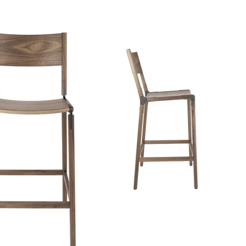 Timeless Minimalist Maple Slat Back Bar Stool
