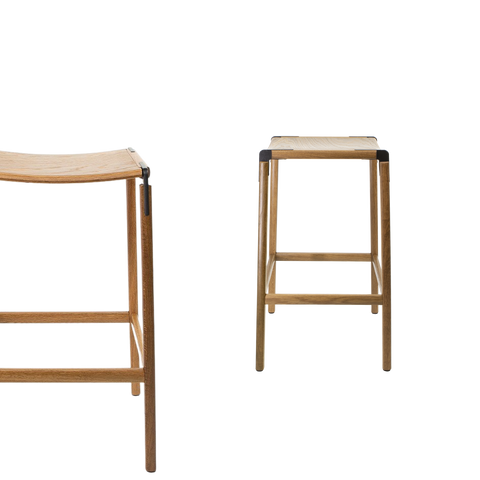 Timeless Minimalist Maple Slat Back Bar Stool