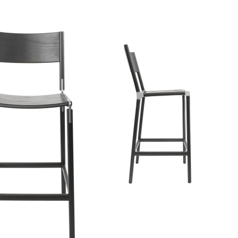 Timeless Minimalist Maple Slat Back Bar Stool