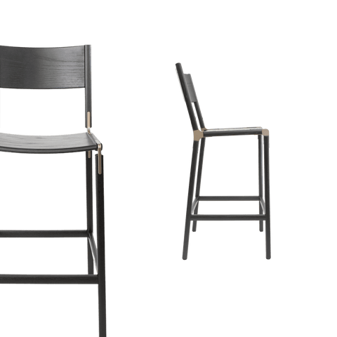 Timeless Minimalist Maple Slat Back Bar Stool