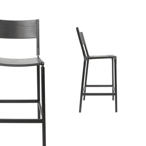 Timeless Minimalist Maple Slat Back Bar Stool