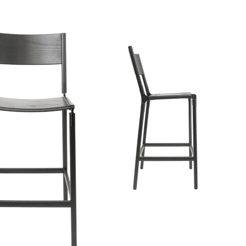 Timeless Minimalist Maple Slat Back Bar Stool