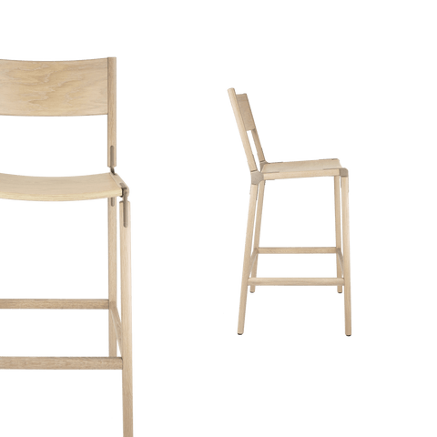 Timeless Minimalist Maple Slat Back Bar Stool