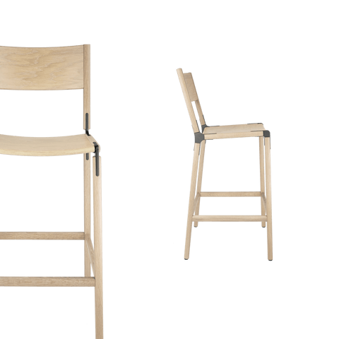 Timeless Minimalist Maple Slat Back Bar Stool