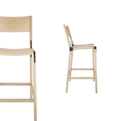 Timeless Minimalist Maple Slat Back Bar Stool