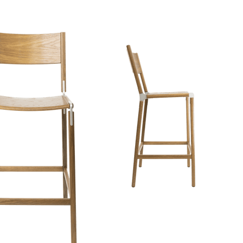 Timeless Minimalist Maple Slat Back Bar Stool