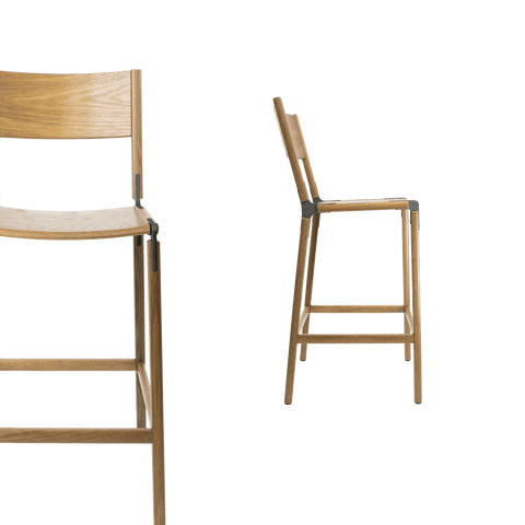 Timeless Minimalist Maple Slat Back Bar Stool