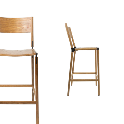 Timeless Minimalist Maple Slat Back Bar Stool