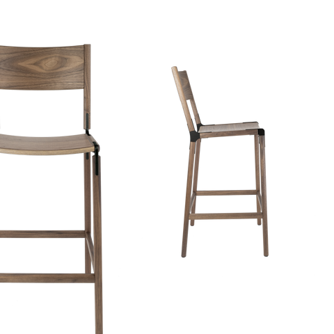 Timeless Minimalist Maple Slat Back Bar Stool