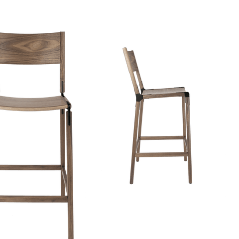 Timeless Minimalist Maple Slat Back Bar Stool