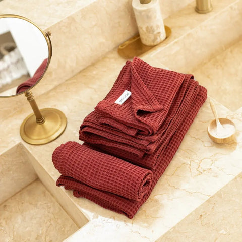 Ettitude Bamboo Waffle Weave Quick Dry Soft Bath Towel - Set of 2