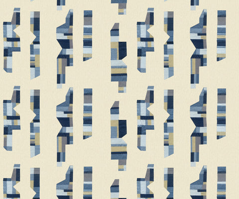 Artisan-Crafted Abstract Geometric Fabric