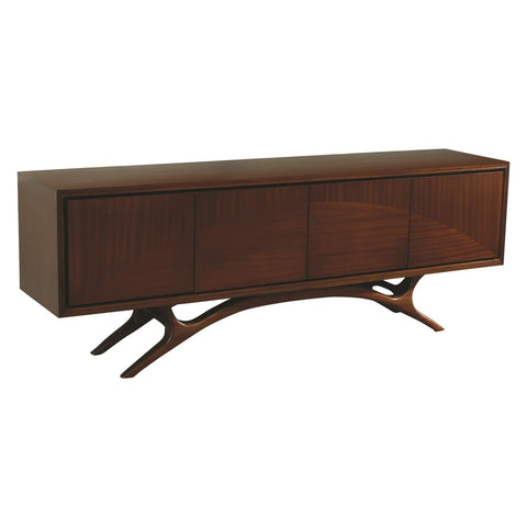 Swoop Mid Century Modern Media Cabinet with Inset Handles