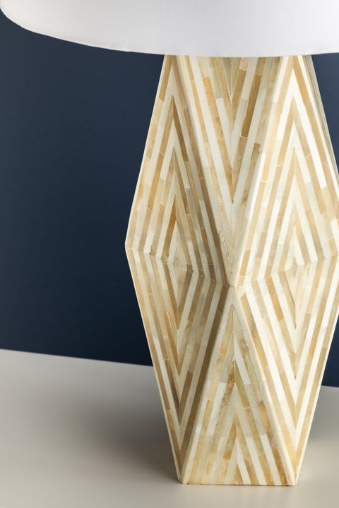 Syracuse Accent Column Inlay Table Lamp Art Deco