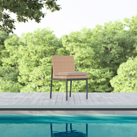 Outdoor Living & Garden Mid Century Woven Dining Side Chair