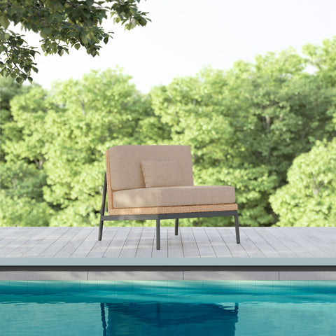 Outdoor Living & Garden Mid Century Armless Club Lounge Chair