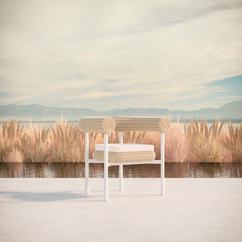 Outdoor Living & Garden Modern Upholstered Dining Armchair