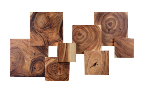 Decorating Essentials Organic Wood Wall Sculpture Set
