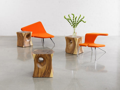 Nature-Driven Modernist Freeform Drum Center Table Accent Table