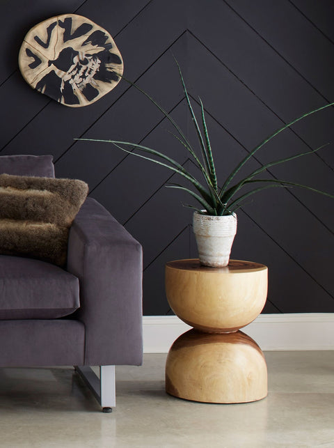 Space Saving Modern Organic Drum Accent Table