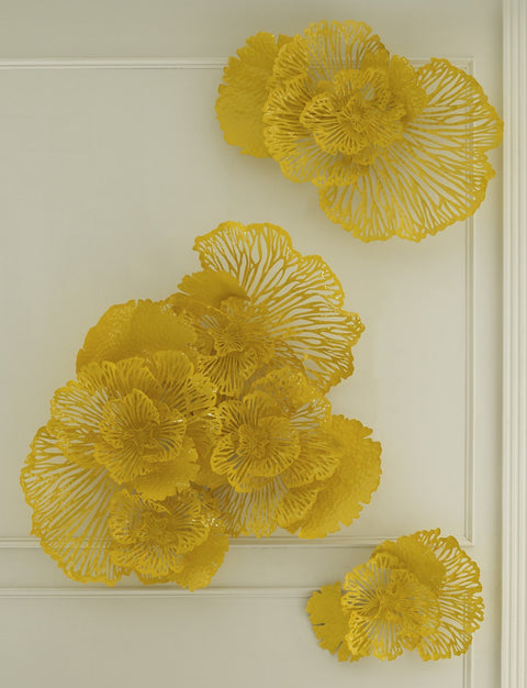 Flower Wall Art Free Form Glossy Wall Sculpture