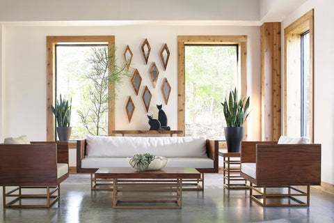 Organic Diamond Accent Wall Mirror for Entryway