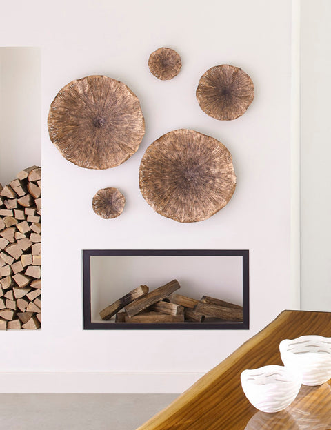 Lotus Wall Art Organic Modern Copper Handcrafted Wall Sculpture