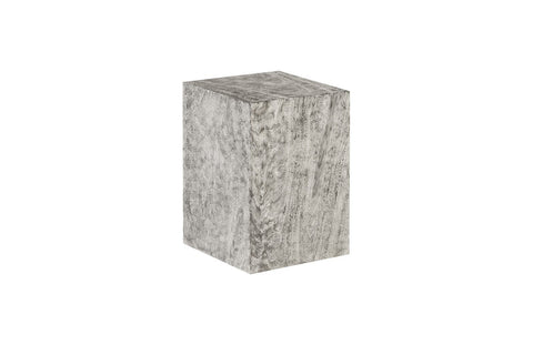 Modern Organic Drum Base Square Accent Table