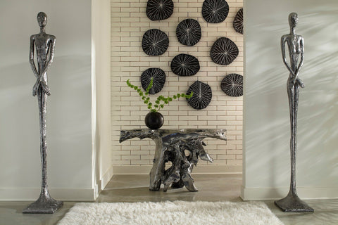 Modern Organic Floral Inlay Wall Tile for Entry Way