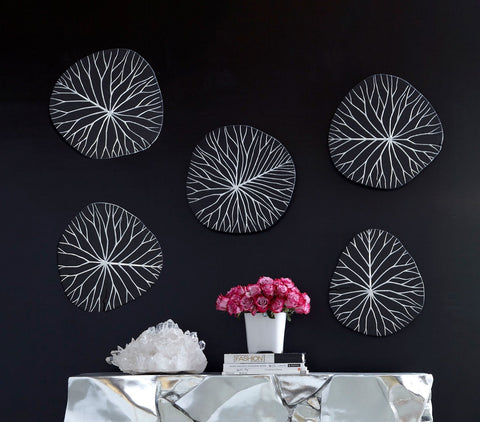 Modern Organic Floral Inlay Wall Tile for Entry Way