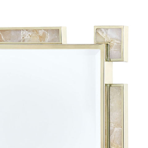 Contemporary Quiet Luxury Brass Framed Accent Wall Mirror