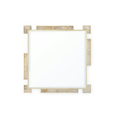 Contemporary Quiet Luxury Brass Framed Accent Wall Mirror