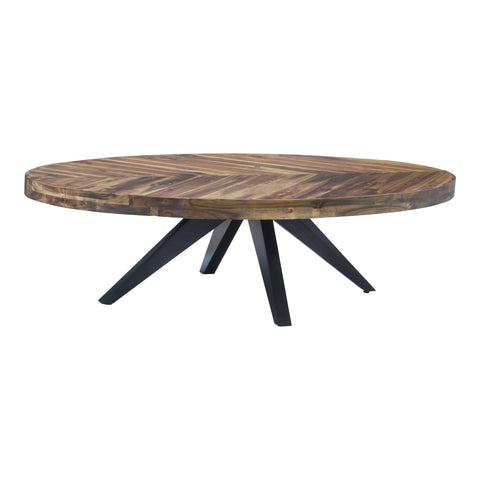 Moe's Home Collection Timeless Minimalist Rustic Oval Coffee Table