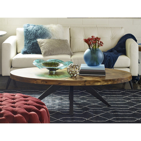 Moe's Home Collection Timeless Minimalist Rustic Oval Coffee Table