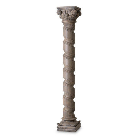 Decorating Essentials Handcrafted Distressed Cylinder Pedestal Stand