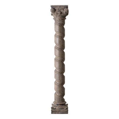 Decorating Essentials Handcrafted Distressed Cylinder Pedestal Stand