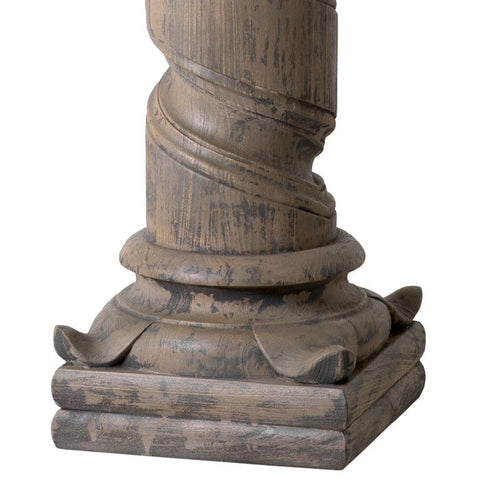 Decorating Essentials Handcrafted Distressed Cylinder Pedestal Stand