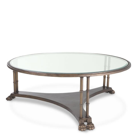 Eichholtz Timeless Minimalist Traditional Round Glass Coffee Table