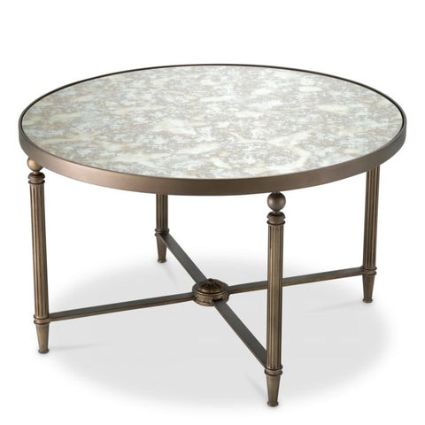 Eichholtz Timeless Minimalist Round Fluted Bronze Coffee Table