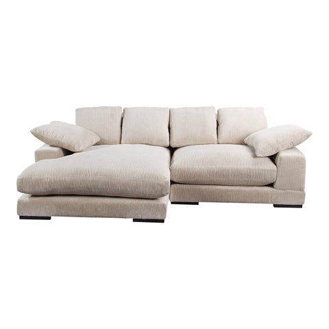 Timeless Minimalist Plunge Contemporary Chaise Sectional Sofa