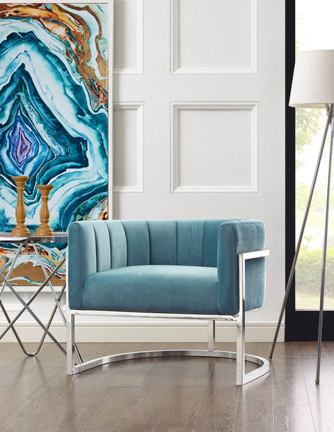 Timeless Minimalist Modern Velvet Barrel Accent Chair