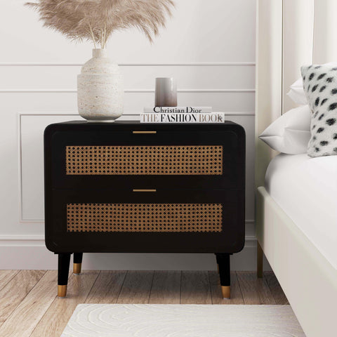 Christine Mid Century Frame Nightstand with Storage