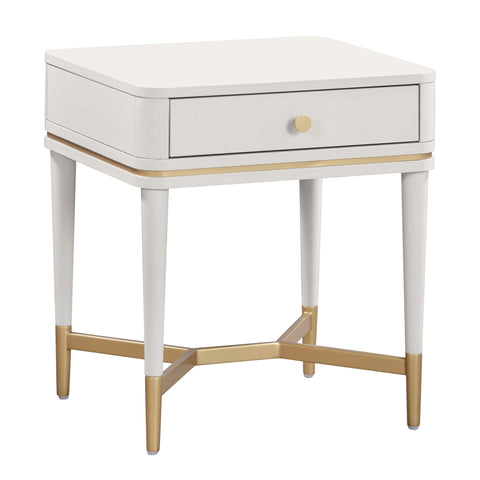 TOV Furniture Julieta Art Deco Nightstand with Inlay Storage