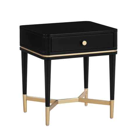 TOV Furniture Julieta Art Deco Nightstand with Inlay Storage