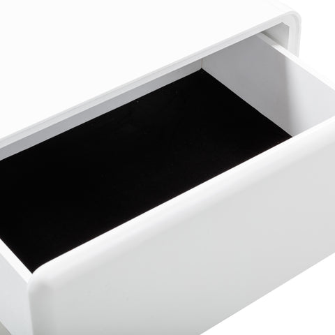 Tammy Curved Nightstand with Block Frame Contemporary Design