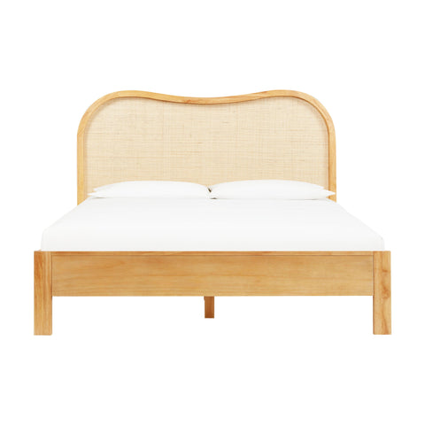 TOV Furniture Bohemian Arch Platform Bed in Natural Wood - Grappa - King - Queen
