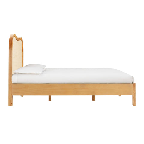 TOV Furniture Bohemian Arch Platform Bed in Natural Wood - Grappa - King - Queen