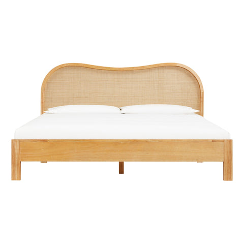 TOV Furniture Bohemian Arch Platform Bed in Natural Wood - Grappa - King - Queen