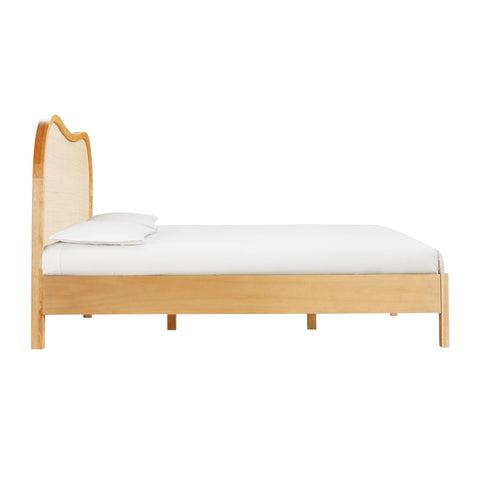 TOV Furniture Bohemian Arch Platform Bed in Natural Wood - Grappa - King - Queen